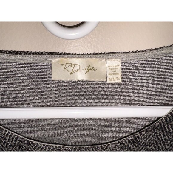 Stitch Fix RD Style Leya Short Sleeve Gray Chevron Pattern Fit & Flare Dress M - Picture 5 of 13